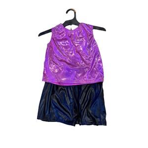 That Girl Lay Lay Two Piece Dance/Gymnastics Outfit Small Sparkle Pink Black